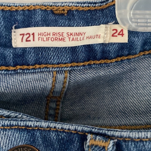 LEVIS 721 high rise skinny blue jean 24 - Picture 2 of 4